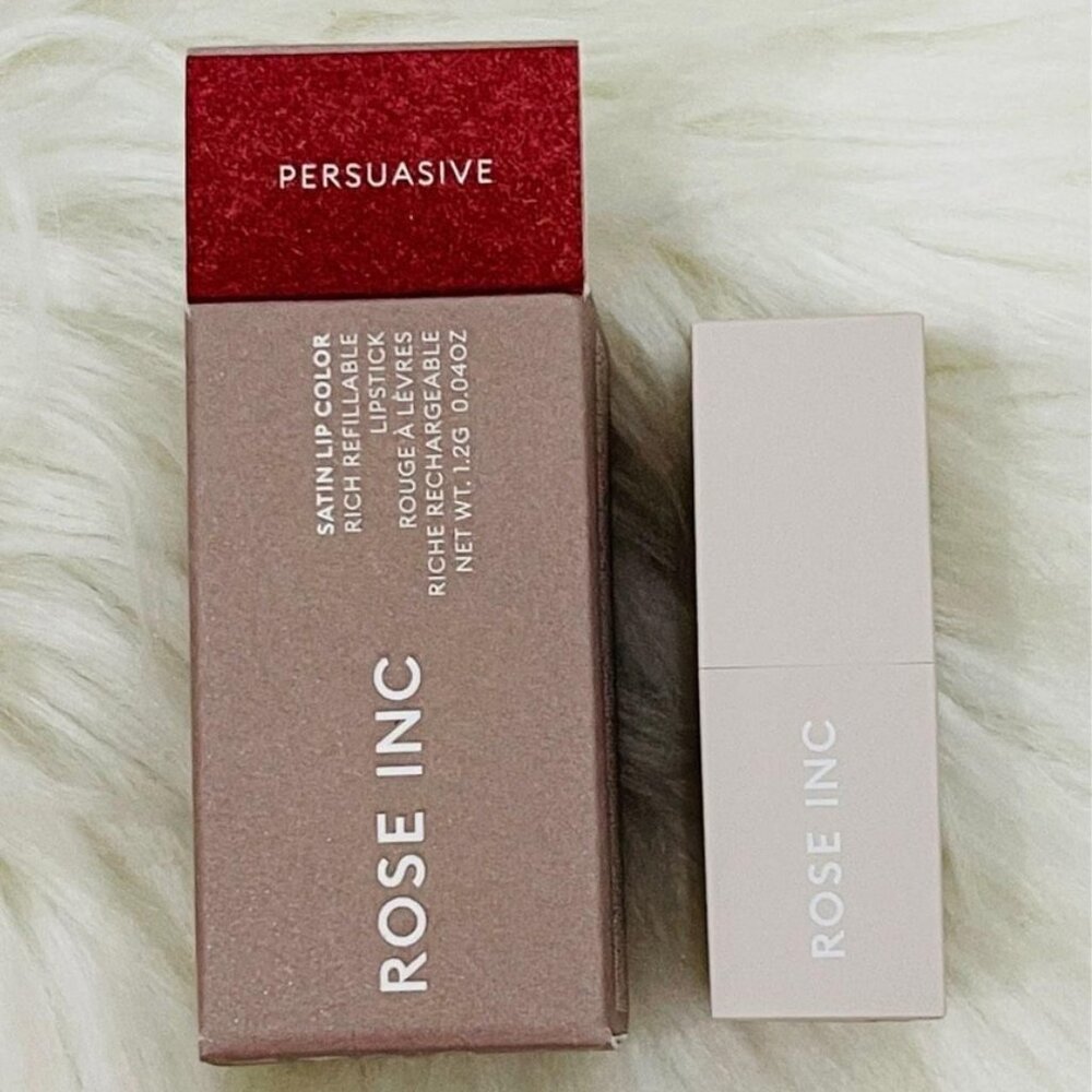 💄 Rose Inc. Satin Lip Color Persuasive Lipstick Travel Size Warm Rose Shade 💋